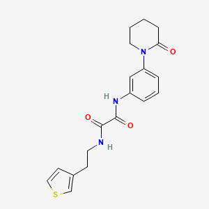 B2935006 N1-(3-(2-oxopiperidin-1-yl)phenyl)-N2-(2-(thiophen-3-yl)ethyl)oxalamide CAS No. 1251613-49-6