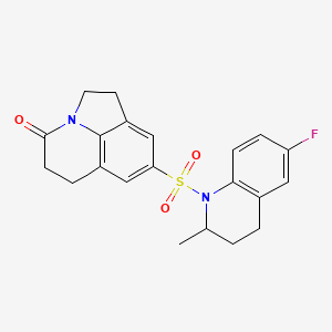 molecular formula C21H21FN2O3S B2935007 6-[(6-fluoro-2-methyl-1,2,3,4-tetrahydroquinolin-1-yl)sulfonyl]-1-azatricyclo[6.3.1.0^{4,12}]dodeca-4(12),5,7-trien-11-one CAS No. 898462-80-1