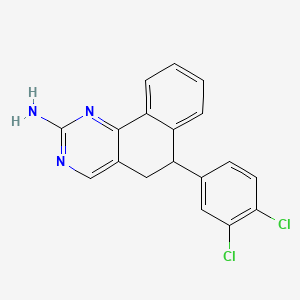 molecular formula C18H13Cl2N3 B2935014 6-(3,4-Dichlorophenyl)-5,6-dihydrobenzo[h]quinazolin-2-amine CAS No. 865658-58-8