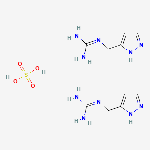 molecular formula C10H20N10O4S B2935027 bis(N-[(1H-pyrazol-3-yl)methyl]guanidine); sulfuric acid CAS No. 2044722-94-1
