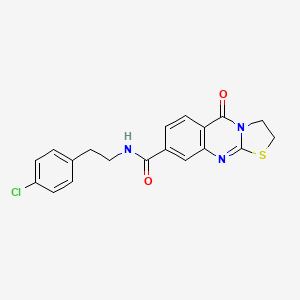 molecular formula C19H16ClN3O2S B2935042 N-(4-chlorophenethyl)-5-oxo-3,5-dihydro-2H-thiazolo[2,3-b]quinazoline-8-carboxamide CAS No. 1251648-61-9
