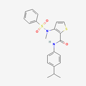 molecular formula C21H22N2O3S2 B2935085 3-(N-methylbenzenesulfonamido)-N-[4-(propan-2-yl)phenyl]thiophene-2-carboxamide CAS No. 1226446-15-6