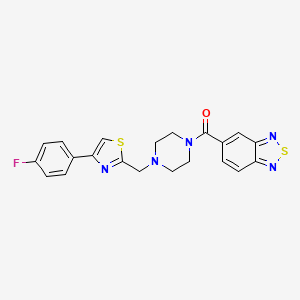 molecular formula C21H18FN5OS2 B2935100 Benzo[c][1,2,5]thiadiazol-5-yl(4-((4-(4-fluorophenyl)thiazol-2-yl)methyl)piperazin-1-yl)methanone CAS No. 1203227-32-0