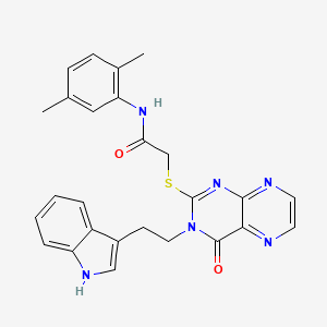 molecular formula C26H24N6O2S B2935108 N-(2,5-dimethylphenyl)-2-({3-[2-(1H-indol-3-yl)ethyl]-4-oxo-3,4-dihydropteridin-2-yl}sulfanyl)acetamide CAS No. 902881-97-4