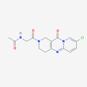 molecular formula C15H15ClN4O3 B2935122 N-[2-(13-chloro-2-oxo-1,5,9-triazatricyclo[8.4.0.03,8]tetradeca-3(8),9,11,13-tetraen-5-yl)-2-oxoethyl]acetamide CAS No. 2034267-48-4