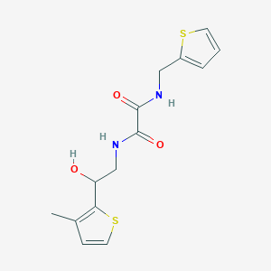 molecular formula C14H16N2O3S2 B2935136 N-[2-hydroxy-2-(3-methylthiophen-2-yl)ethyl]-N'-[(thiophen-2-yl)methyl]ethanediamide CAS No. 1351635-09-0