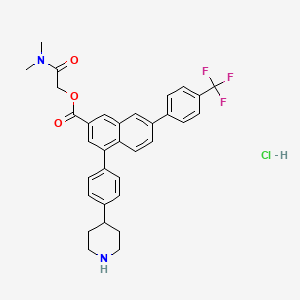 molecular formula C33H32ClF3N2O3 B2935147 P2Y14 Antagonist Prodrug 7j hydrochloride CAS No. 1315308-19-0