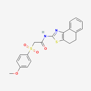 molecular formula C20H18N2O4S2 B2935153 N-(4,5-dihydronaphtho[1,2-d]thiazol-2-yl)-2-((4-methoxyphenyl)sulfonyl)acetamide CAS No. 941988-35-8