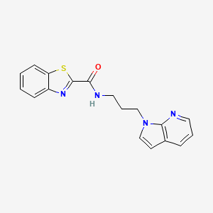 molecular formula C18H16N4OS B2935156 N-(3-(1H-pyrrolo[2,3-b]pyridin-1-yl)propyl)benzo[d]thiazole-2-carboxamide CAS No. 1795300-99-0