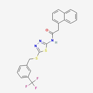 2-naphthalen-1-yl-N-[5-[[3-(trifluoromethyl)phenyl]methylsulfanyl]-1,3,4-thiadiazol-2-yl]acetamide