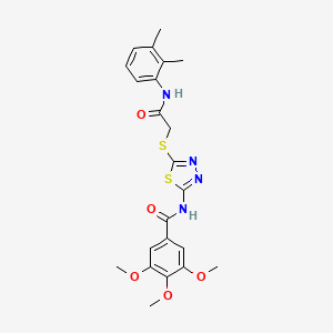 molecular formula C22H24N4O5S2 B2935201 N-[5-({[(2,3-dimethylphenyl)carbamoyl]methyl}sulfanyl)-1,3,4-thiadiazol-2-yl]-3,4,5-trimethoxybenzamide CAS No. 392294-63-2