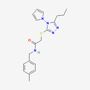 N-[(4-methylphenyl)methyl]-2-[(5-propyl-4-pyrrol-1-yl-1,2,4-triazol-3-yl)sulfanyl]acetamide