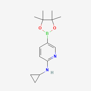 molecular formula C14H21BN2O2 B2935226 N-Cyclopropyl-5-(4,4,5,5-tetramethyl-1,3,2-dioxaborolan-2-YL)pyridin-2-amine CAS No. 2096334-77-7