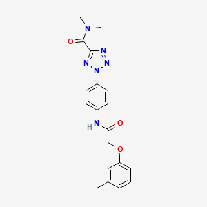 molecular formula C19H20N6O3 B2935237 N,N-dimethyl-2-(4-(2-(m-tolyloxy)acetamido)phenyl)-2H-tetrazole-5-carboxamide CAS No. 1396877-60-3