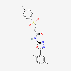 N-(5-(2,5-dimethylphenyl)-1,3,4-oxadiazol-2-yl)-3-tosylpropanamide