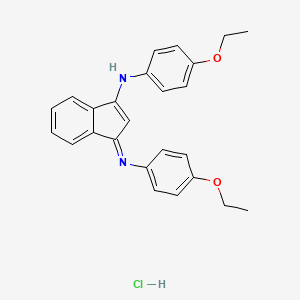 molecular formula C25H25ClN2O2 B2935276 (1-(Aza(4-ethoxyphenyl)methylene)inden-3-yl)(4-ethoxyphenyl)amine hydrochloride CAS No. 1274947-81-7