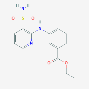 molecular formula C14H15N3O4S B2935297 Ethyl 3-((3-sulfamoylpyridin-2-yl)amino)benzoate CAS No. 1251675-80-5