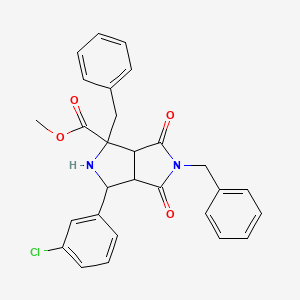 molecular formula C28H25ClN2O4 B2935325 Methyl 1,5-dibenzyl-3-(3-chlorophenyl)-4,6-dioxooctahydropyrrolo[3,4-c]pyrrole-1-carboxylate CAS No. 321521-58-8