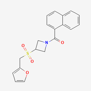 molecular formula C19H17NO4S B2935385 3-[(furan-2-yl)methanesulfonyl]-1-(naphthalene-1-carbonyl)azetidine CAS No. 1797020-75-7