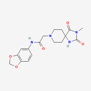 molecular formula C17H20N4O5 B2935398 N-(2H-1,3-benzodioxol-5-yl)-2-{3-methyl-2,4-dioxo-1,3,8-triazaspiro[4.5]decan-8-yl}acetamide CAS No. 942006-29-3