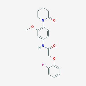 molecular formula C20H21FN2O4 B2935486 2-(2-fluorophenoxy)-N-[3-methoxy-4-(2-oxopiperidin-1-yl)phenyl]acetamide CAS No. 941918-95-2
