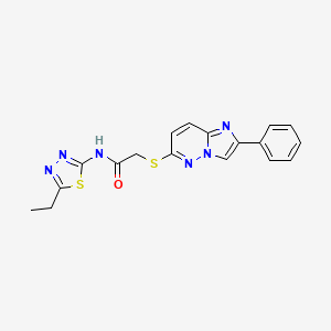 molecular formula C18H16N6OS2 B2935531 N-(5-ethyl-1,3,4-thiadiazol-2-yl)-2-({2-phenylimidazo[1,2-b]pyridazin-6-yl}sulfanyl)acetamide CAS No. 896292-39-0