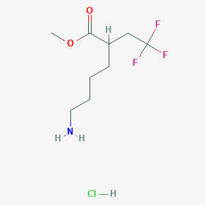 molecular formula C9H17ClF3NO2 B2935535 Methyl 6-amino-2-(2,2,2-trifluoroethyl)hexanoate hydrochloride CAS No. 2287272-40-4