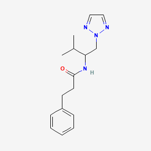 molecular formula C16H22N4O B2935542 N-(3-methyl-1-(2H-1,2,3-triazol-2-yl)butan-2-yl)-3-phenylpropanamide CAS No. 2034254-22-1