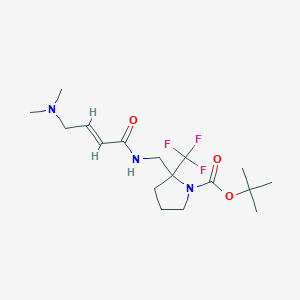 molecular formula C17H28F3N3O3 B2935581 Tert-butyl 2-[[[(E)-4-(dimethylamino)but-2-enoyl]amino]methyl]-2-(trifluoromethyl)pyrrolidine-1-carboxylate CAS No. 2411334-74-0