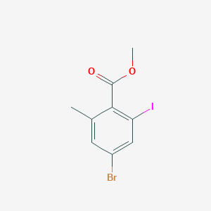 molecular formula C9H8BrIO2 B2935588 Methyl 4-bromo-2-iodo-6-methylbenzoate CAS No. 1021344-69-3