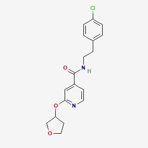 molecular formula C18H19ClN2O3 B2935595 N-[2-(4-chlorophenyl)ethyl]-2-(oxolan-3-yloxy)pyridine-4-carboxamide CAS No. 1904342-12-6