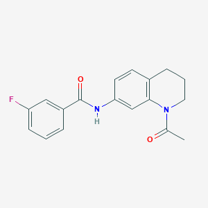molecular formula C18H17FN2O2 B2935610 N-(1-acetyl-1,2,3,4-tetrahydroquinolin-7-yl)-3-fluorobenzamide CAS No. 898438-87-4