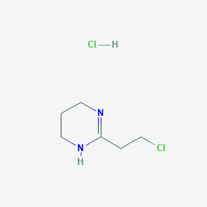 molecular formula C6H12Cl2N2 B2935618 2-(2-Chloroethyl)-1,4,5,6-tetrahydropyrimidine hydrochloride CAS No. 2138288-43-2