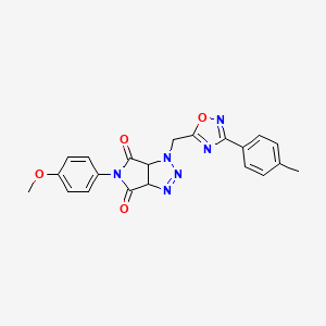 B2935645 5-(4-methoxyphenyl)-1-((3-(p-tolyl)-1,2,4-oxadiazol-5-yl)methyl)-1,6a-dihydropyrrolo[3,4-d][1,2,3]triazole-4,6(3aH,5H)-dione CAS No. 1251678-92-8