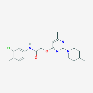 molecular formula C20H25ClN4O2 B2935657 N-(3-chloro-4-methylphenyl)-2-{[6-methyl-2-(4-methylpiperidin-1-yl)pyrimidin-4-yl]oxy}acetamide CAS No. 1226429-18-0