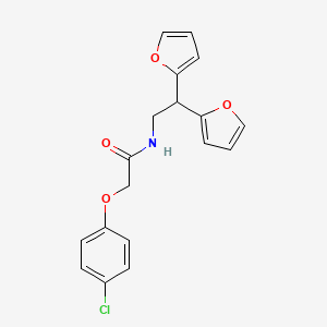molecular formula C18H16ClNO4 B2935673 N-[2,2-bis(furan-2-yl)ethyl]-2-(4-chlorophenoxy)acetamide CAS No. 2309629-50-1
