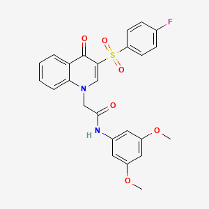 molecular formula C25H21FN2O6S B2935704 N-(3,5-dimethoxyphenyl)-2-[3-(4-fluorobenzenesulfonyl)-4-oxo-1,4-dihydroquinolin-1-yl]acetamide CAS No. 866729-61-5