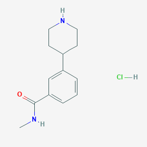 molecular formula C13H19ClN2O B2935712 N-Methyl-3-(piperidin-4-yl)benzamide hydrochloride CAS No. 1956386-40-5