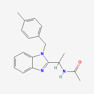 molecular formula C19H21N3O B2935731 N-(1-{1-[(4-methylphenyl)methyl]-1H-1,3-benzodiazol-2-yl}ethyl)acetamide CAS No. 694487-04-2
