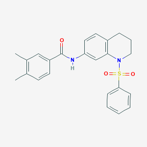 molecular formula C24H24N2O3S B2935732 N-[1-(benzenesulfonyl)-1,2,3,4-tetrahydroquinolin-7-yl]-3,4-dimethylbenzamide CAS No. 946349-79-7