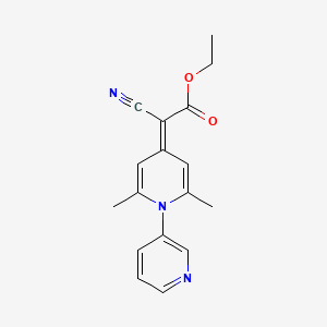 molecular formula C17H17N3O2 B2935743 ethyl 2-cyano-2-{2,6-dimethyl-4H-[1,3'-bipyridine]-4-ylidene}acetate CAS No. 610757-40-9