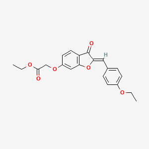 B2935763 (Z)-ethyl 2-((2-(4-ethoxybenzylidene)-3-oxo-2,3-dihydrobenzofuran-6-yl)oxy)acetate CAS No. 623117-62-4