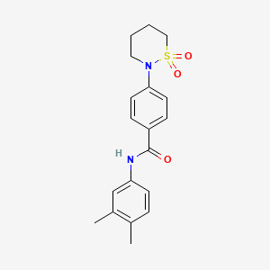 molecular formula C19H22N2O3S B2935765 N-(3,4-dimethylphenyl)-4-(1,1-dioxo-1lambda6,2-thiazinan-2-yl)benzamide CAS No. 899953-08-3