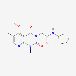 molecular formula C17H22N4O4 B2935834 N-cyclopentyl-2-{5-methoxy-1,6-dimethyl-2,4-dioxo-1H,2H,3H,4H-pyrido[2,3-d]pyrimidin-3-yl}acetamide CAS No. 921466-87-7