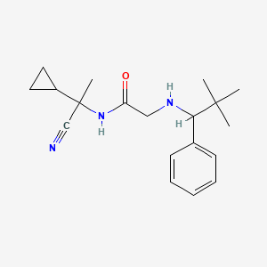 molecular formula C19H27N3O B2935838 N-(1-cyano-1-cyclopropylethyl)-2-[(2,2-dimethyl-1-phenylpropyl)amino]acetamide CAS No. 1241216-39-6