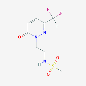 molecular formula C8H10F3N3O3S B2935856 N-{2-[6-oxo-3-(trifluoromethyl)-1,6-dihydropyridazin-1-yl]ethyl}methanesulfonamide CAS No. 2415473-24-2