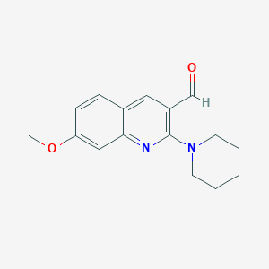 molecular formula C16H18N2O2 B2935857 7-Methoxy-2-(piperidin-1-yl)quinoline-3-carbaldehyde CAS No. 460044-72-8