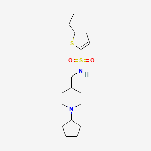 molecular formula C17H28N2O2S2 B2935901 N-[(1-cyclopentylpiperidin-4-yl)methyl]-5-ethylthiophene-2-sulfonamide CAS No. 952984-13-3