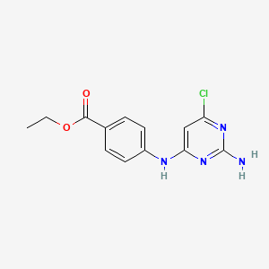 molecular formula C13H13ClN4O2 B2935902 Ethyl 4-[(2-amino-6-chloropyrimidin-4-yl)amino]benzoate CAS No. 905775-90-8