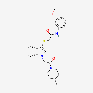molecular formula C25H29N3O3S B2935966 N-(3-methoxyphenyl)-2-({1-[2-(4-methylpiperidin-1-yl)-2-oxoethyl]-1H-indol-3-yl}sulfanyl)acetamide CAS No. 878056-33-8